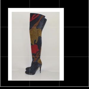 Burberry Prorsum Patchwork Over-The-Knee Boots